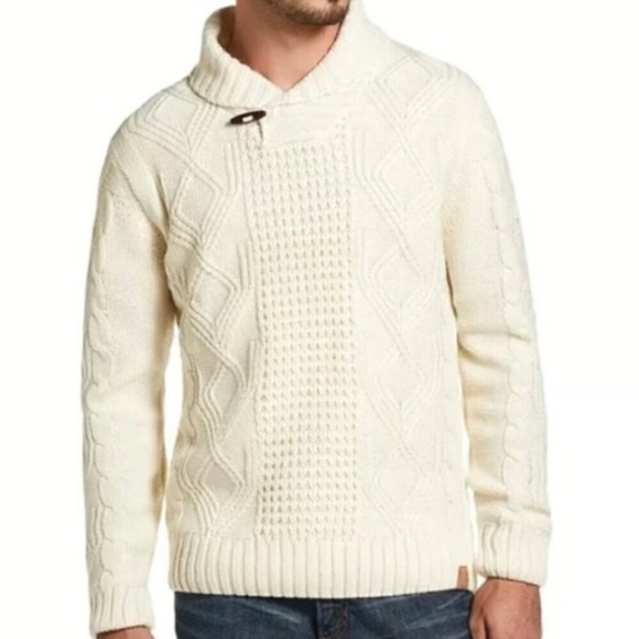 Weatherproof Vintage Cream Cable Knit Sweater Men's XL NWT - Picture 1 of 12